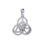 Peace, Love and Recovery in Borromean rings Silver Pendant TPD7008 - Jewelry