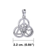 Peace, Love and Recovery in Borromean rings Silver Pendant TPD7008 - Jewelry