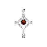 Modern Celtic Knot Cross Gem Silver Pendant TPD721 - Jewelry