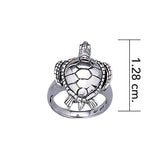 Loggerhead Turtle Sterling Silver Ring TR1524 - DiveSilver Jewelry