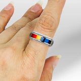 Sterling Silver Rainbow Ring TR164