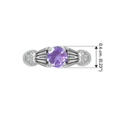 Thistle Silver Ring with Gemstone TR1653