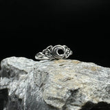 Celtic Crescent Moon Sterling Silver Ring TR1746