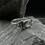 Celtic Crescent Moon Sterling Silver Ring TR1746