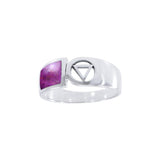 Pride Symbol with Rainbow Color Inlay Silver Ring TR285 - Jewelry