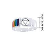 Pride Symbol with Rainbow Color Inlay Silver Ring TR285 - Jewelry