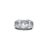 Bison Sterling Silver Band Ring TR905