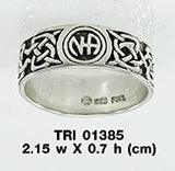 NA Recovery Symbol Sterling Silver Band Ring TRI1385