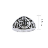 NA Recovery Symbol with Snake Silver Ring TRI1441