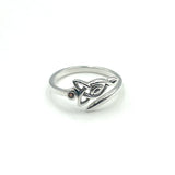 Celtic Motherhood Triquetra or Trinity Knot Sterling Silver Ring With Gem TRI2263