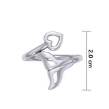 Whale Tail with Heart Wrap Ring TRI2342