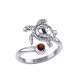 Turtle Sterling Silver with Gemstone Ring TRI2343