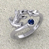 Hammerhead Shark Silver Ring with Gemstone TRI2427 - Jewelry