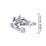 Hammerhead Shark Silver Ring with Gemstone TRI2427 - Jewelry