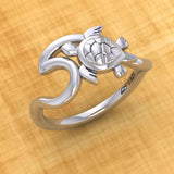 Turtle with Wave Silver Ring TRI2429 - Jewelry