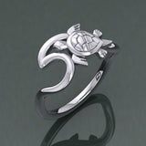 Turtle with Wave Silver Ring TRI2429 - Jewelry