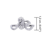 Seahorse with Wave Silver Ring TRI2430 - Jewelry