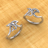 Dolphin with Wave Silver Ring TRI2431 - Jewelry