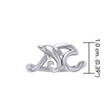 Dolphin with Wave Silver Ring TRI2431 - Jewelry