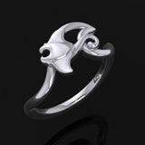 Manta Ray With Wave Silver Ring TRI2432 - Jewelry