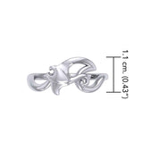 Manta Ray With Wave Silver Ring TRI2432 - Jewelry