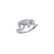 Whale Shark with Wave Silver Wrap Ring TRI2433