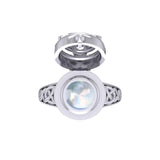 The Celtic Triquetra Silver Locket Ring with Gemstone TRI2436 - Jewelry