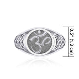 Om with Celtic Design Silver Ring TRI2514 - Jewelry