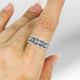 Hammerhead Shark Enamel Band Sterling Silver Ring