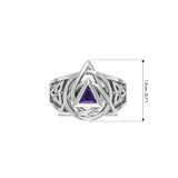 Peter Stone Celtic triquetra with AA Recovery Gemstone Sterling Silver Ring TRI2550