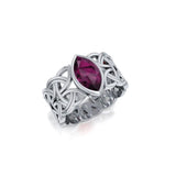 Borre Silver Ring with Marquise Gemstone TRI574