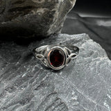 Celtic Triquetra with Oval Gemstone Silver Ring TRI887