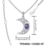 Blue Moon Silver Pendant with Gemstone TPD4056 - Jewelry