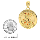 Saint Michael Vermeil Pendant VPD4564 - Jewelry