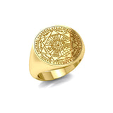 Seven Archangels Seals Silver with Gold Vermeil Plate Signet Men Ring VRI1990