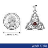 HBD Happy Birthday Monogramming Trinity Knot Solid White Gold Gemstone Pendant WPD5163 - Jewelry