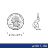 The Shamrock in Crescent Moon Solid White Gold Pendant WPD5268 - Jewelry