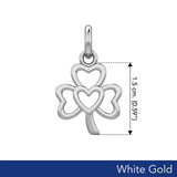 The Heart in Shamrock Solid White Gold Pendant WPD5269 - Jewelry