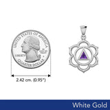 Chakra Recovery Pendant Solid White Gold with Gemstone WPD5838 - Jewelry