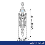 Goddess Brigid Solid White Gold pendant with Gem WPD5889 - Jewelry