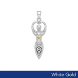 Celtic Infinity Goddess with Birthstone Solid White Gold Pendant WPD5959 - Jewelry