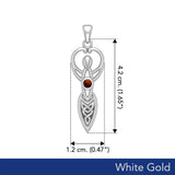 Celtic Infinity Goddess with Birthstone Solid White Gold Pendant WPD5959 - Jewelry