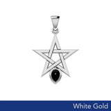 Star Spirit Solid White Gold Pendant with Gemstone WPD5963 - Jewelry