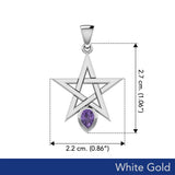 Star Spirit Solid White Gold Pendant with Gemstone WPD5963 - Jewelry