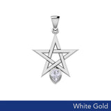 Star Spirit Solid White Gold Pendant  with Gemstone WPD5963