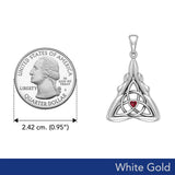 Double Goddess with Celtic Triquetra Solid White Gold Pendant with Gemstone WPD5989 - Jewelry