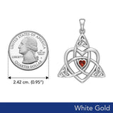 Celtic Heart Birthstone Trinity Solid White Gold Pendant WPD5990 - Jewelry