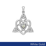 Celtic Heart Birthstone Trinity Solid White Gold Pendant WPD5990 - Jewelry