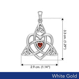 Celtic Heart Birthstone Trinity Solid White Gold Pendant WPD5990 - Jewelry