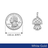 Jellyfish with Celtic Heart Solid White Gold Pendant WPD6078 - Jewelry